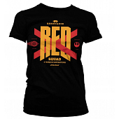 STAR WARS 7 - T-SHIRT RED SQUAD GIRL - BLACK (XL)