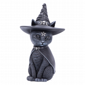 Purrah - Figurine de chat de sorcières avec chapeau occulte 13.5