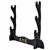 Présentoir de table en bois pour 3 katanas à monter