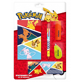 POKEMON - Set de Papeterie avec une Trousse Triple - 5pc
