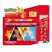 POKEMON - Set de Papeterie avec une Trousse Triple & Stickers - 7pc