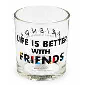 Friends - Gobelet en verre "La vie est meilleure avec des amis"